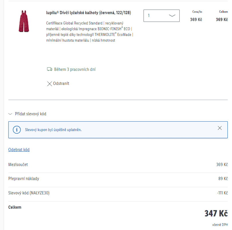 Lidl - sleva 30% na dětské oblečení