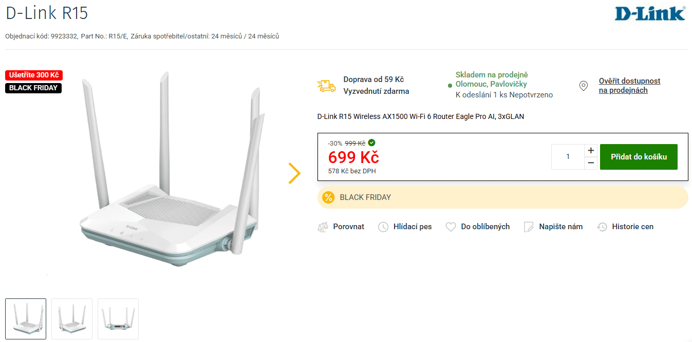 Wifi 6 router D-Link R15, AI