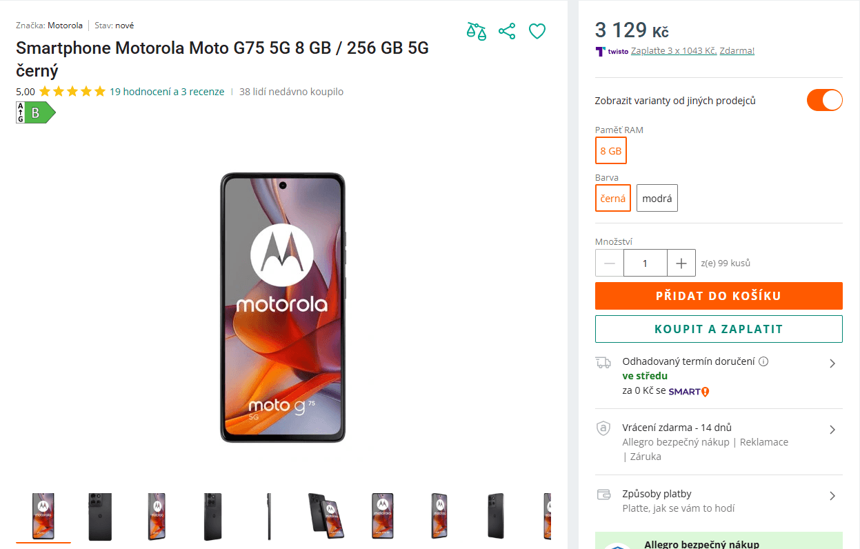 Motorola 8x 3,35GHz, 12/512GB, 6,7", NFC