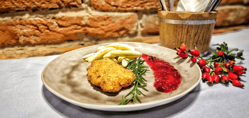 7chodové řízkové menu s valašskými specialitami pro 2 osoby