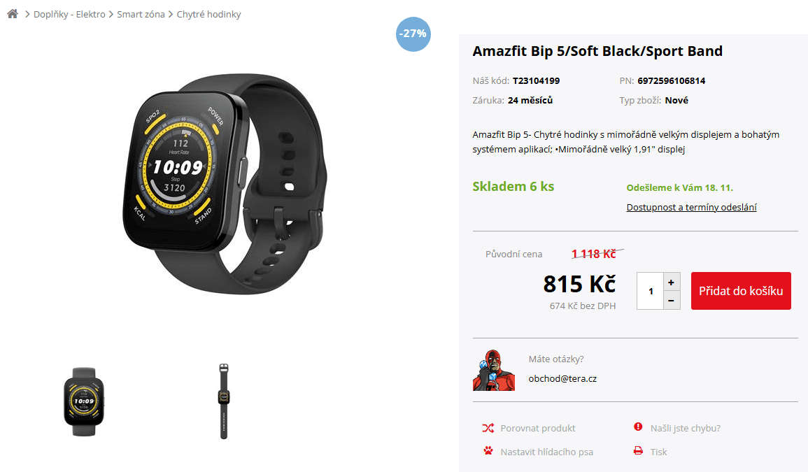 Chytré sportovní hodinky Xiaomi Amazfit Bip