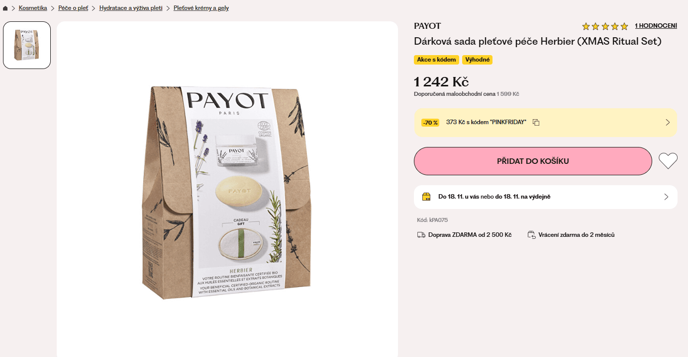 Dárková sada pleťové péče Payot Herbier