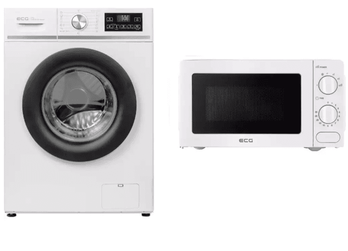 Úzká parní pračka 6 kg + mikrovlnka ECG