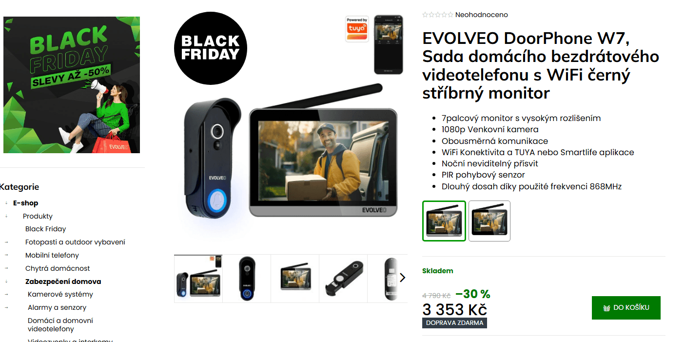 Sada domácího bezdrátového videotelefonu s WiFi Evolveo 