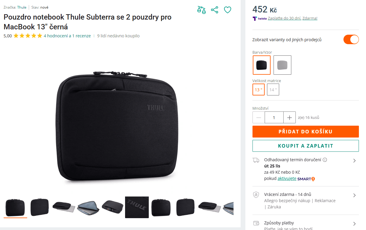 Pouzdro na ntb / MacBook 13" Thule Subterra 2