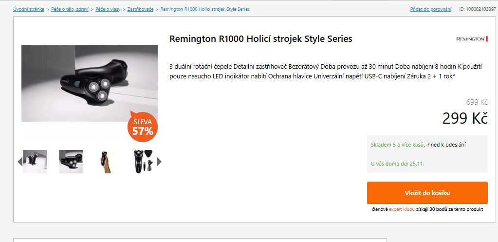 Holící strojek Remington, AKU