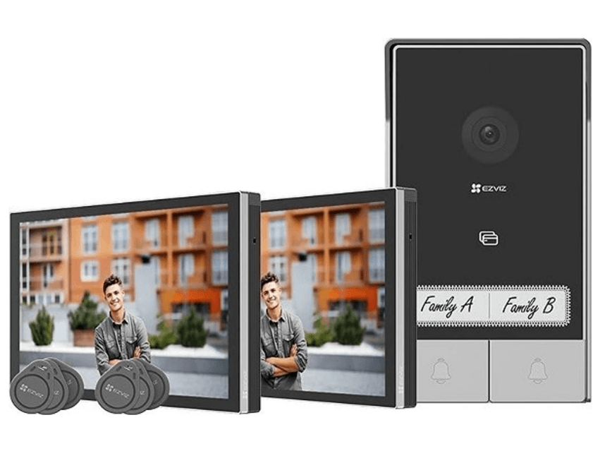 Videotelefon EZVIZ, zvonek, 2x monitor, funkce