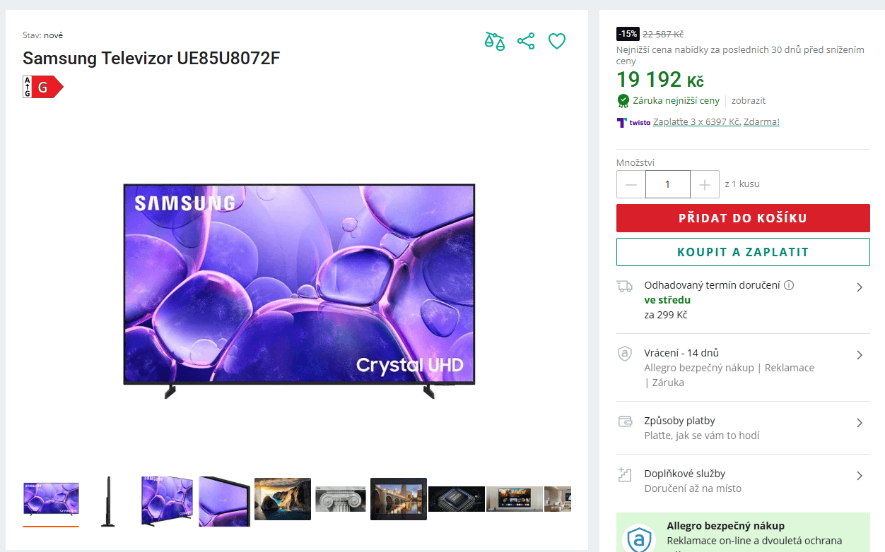 4K Smart TV 216 cm Samsung 