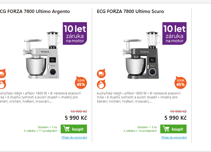 Kuchyňský robot ECG Forza 8 l, planetární