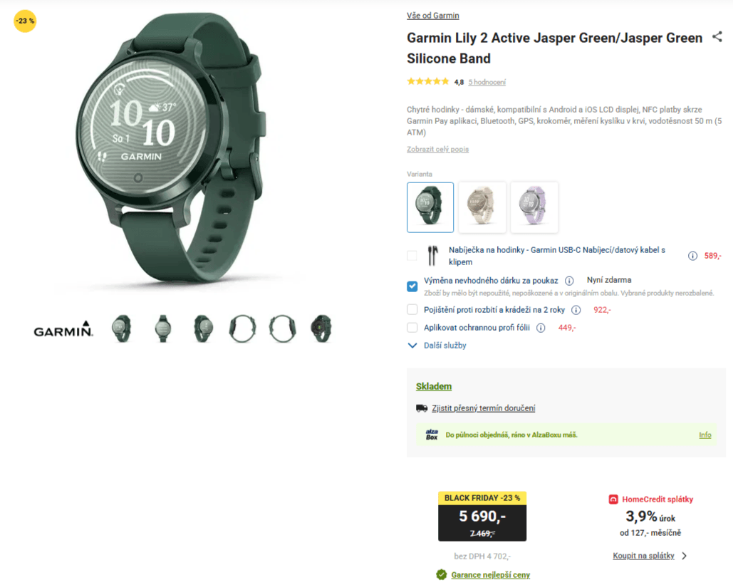 Dámské chytré hodinky Garmin Lily 2 Active