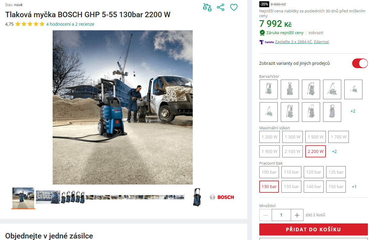 Vysokotlaký čistič Bosch Professional 130 bar