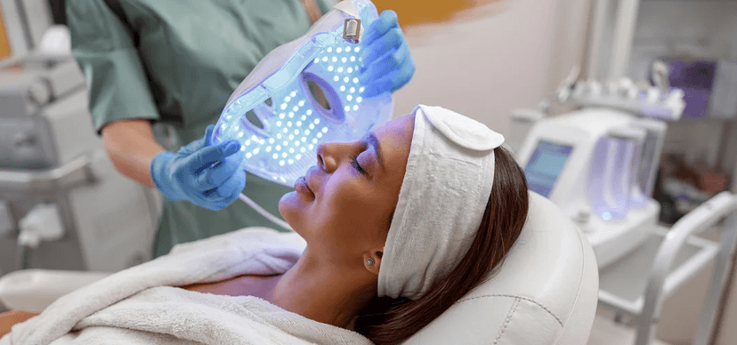 100minutové hloubkové ošetření pleti se světelnou fotonovou maskou pro dokonalý vzhled 