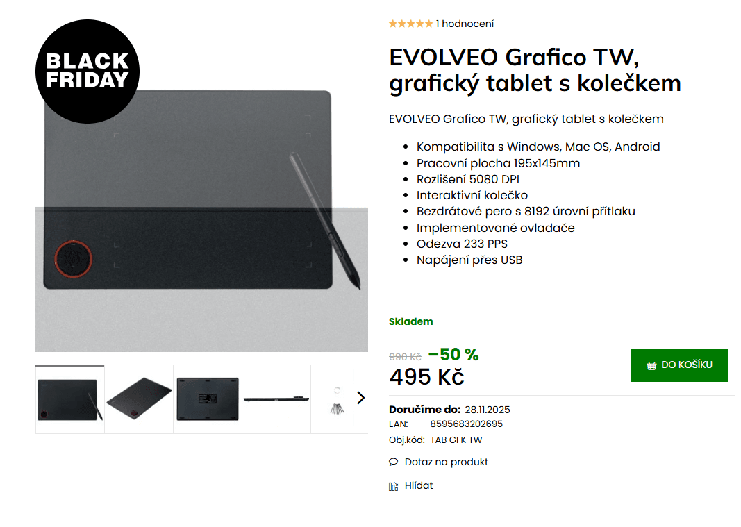 Grafický tablet EVOLVEO Grafico TW
