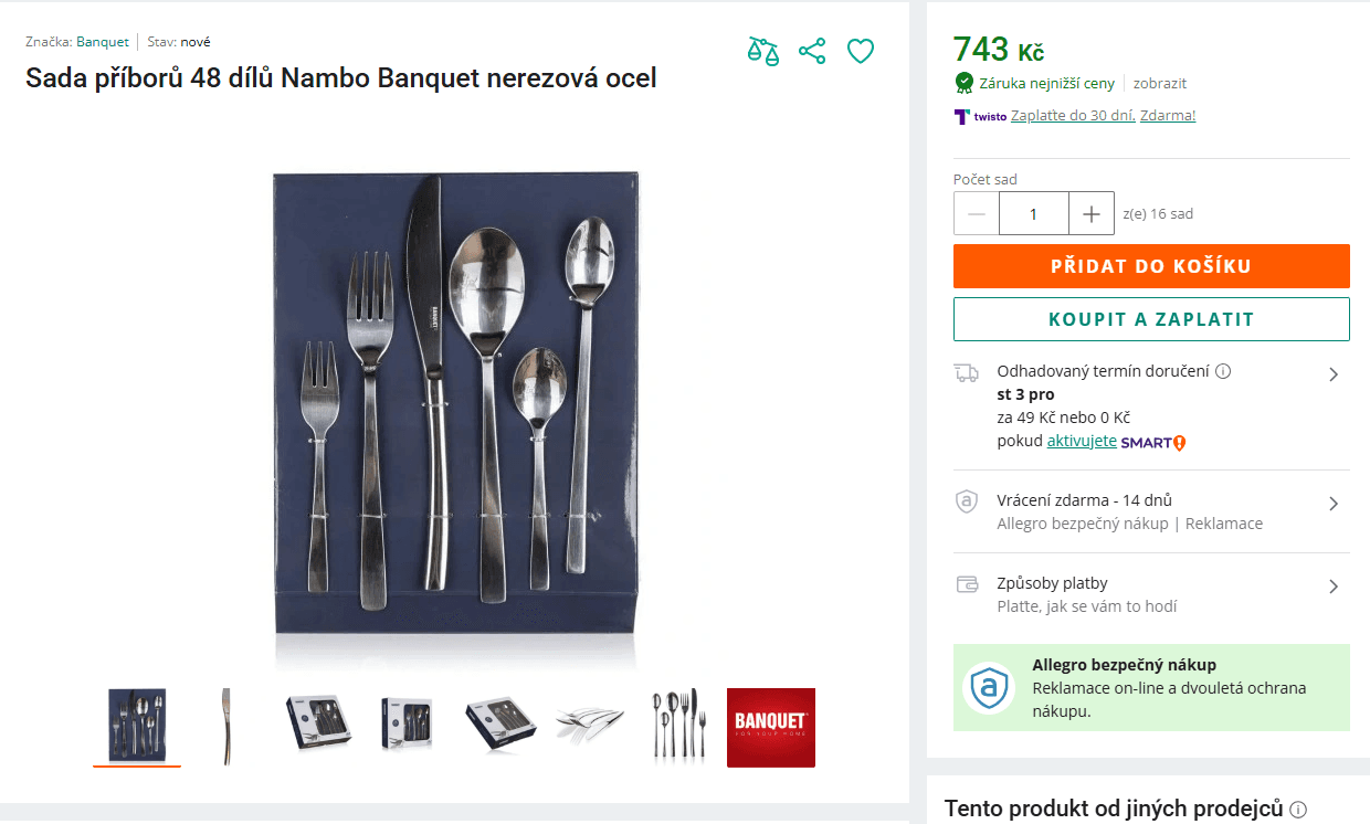 48 dílná sada elegantních příborů Banquet NAMBO