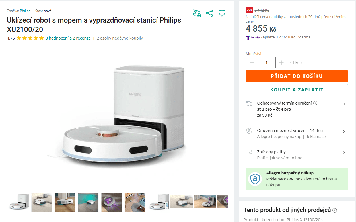 Robot vysavač/mop/stanice Philips