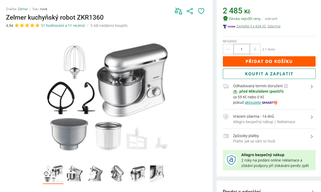 Multifunkční robot Zelmer ZKR1360