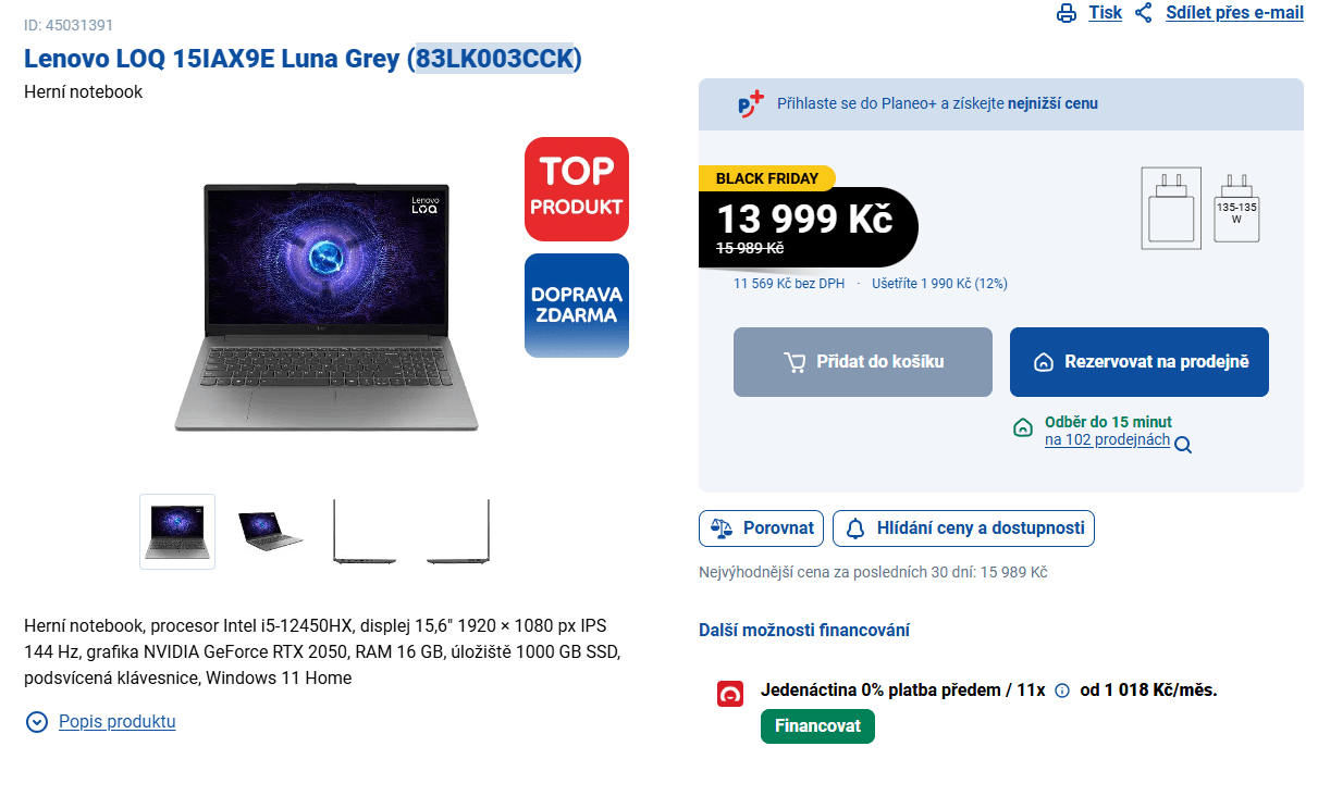 Lenovo i5 4,4GHz, 16/1000, 4GB Nvidia, 15,6"