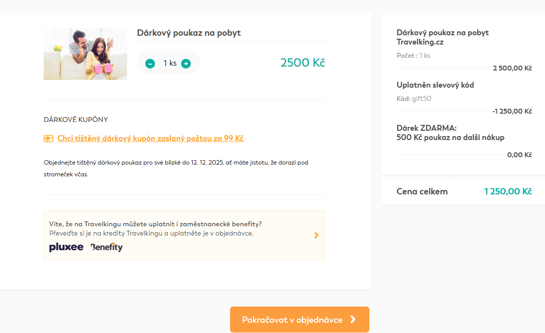 Poukaz v hodnotě 2500 Kč za 1250 korun