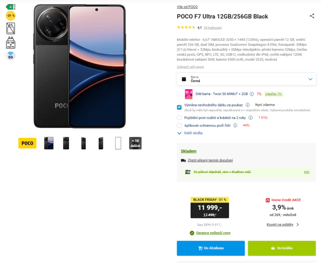 Poco 8x 4,32GHz, 12/256GB, 6,67", NFC