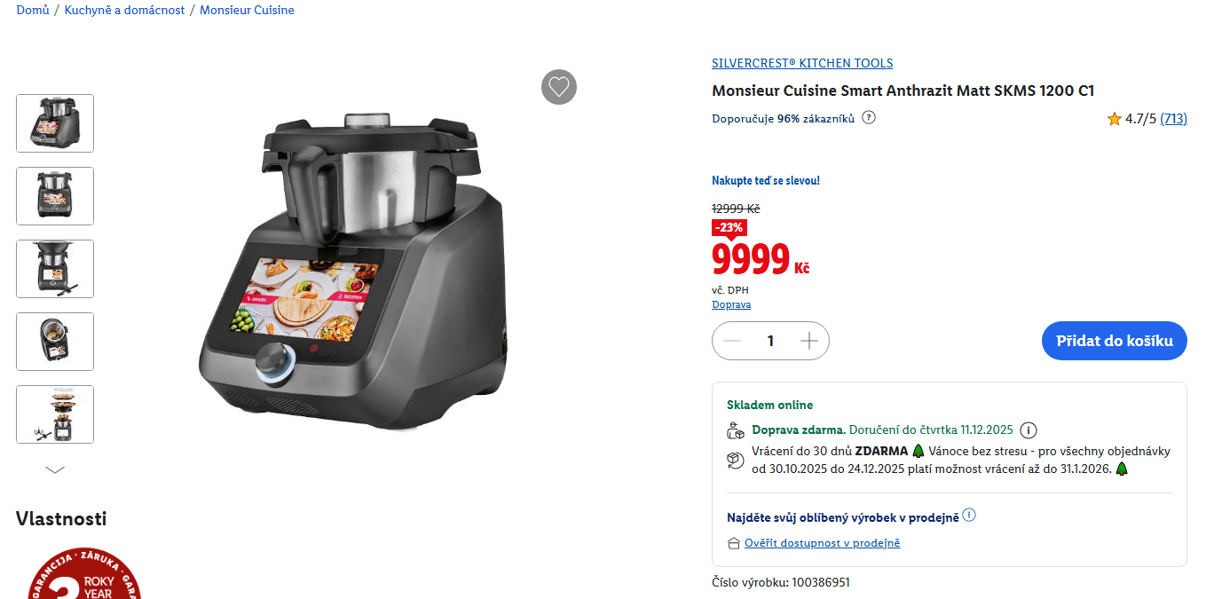 Multifunkční varný robot Monsieur Cuisine