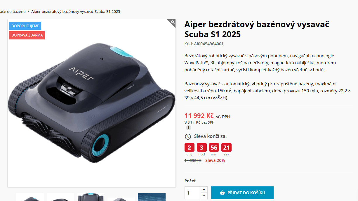 Automatický bazénový vysavač AIPER