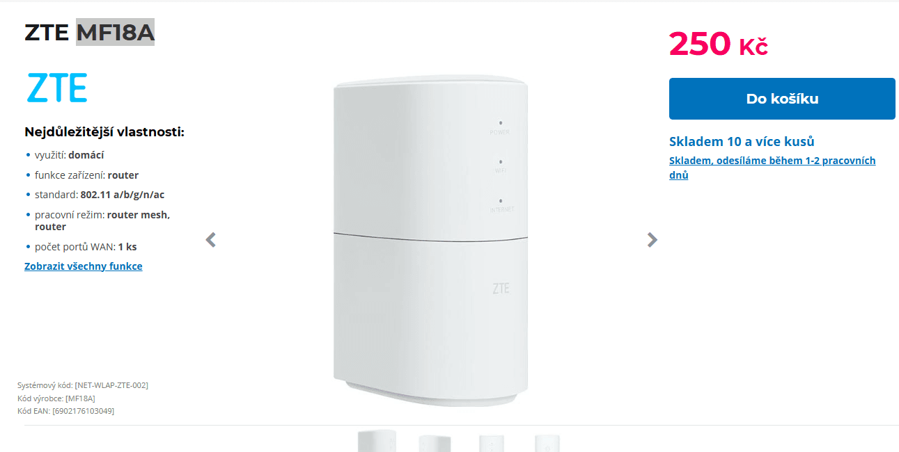 Wifi router ZTE MF18A