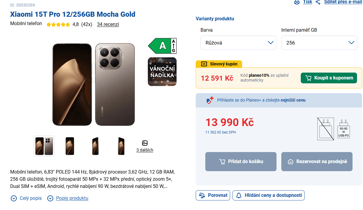 Xiaomi 15T Pro 8x 3,73GHz, 12/512GB, 6,83"