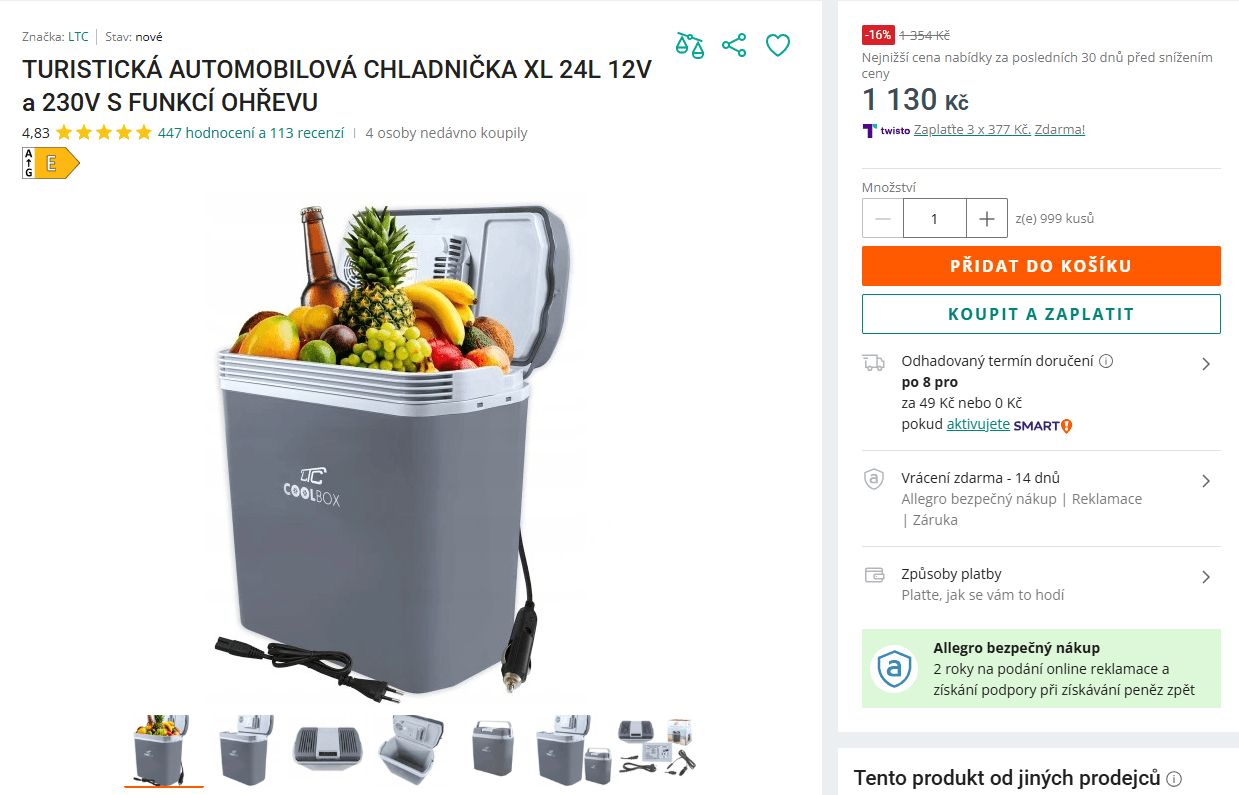 Autolednice LTC, chlazení, ohřev, 24 l.