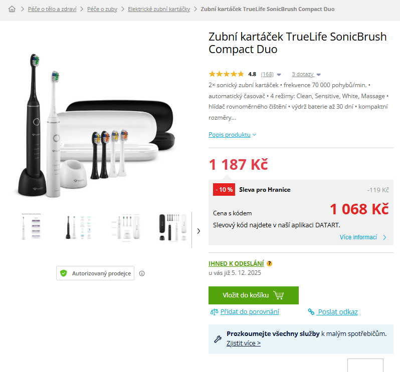 2 el. zubní kartáčky Truelife, sonic