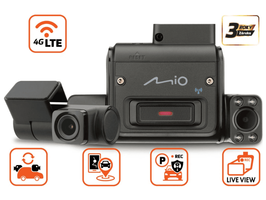 Autokamera Mio MiVue MiSentry 3 pohledy, radary