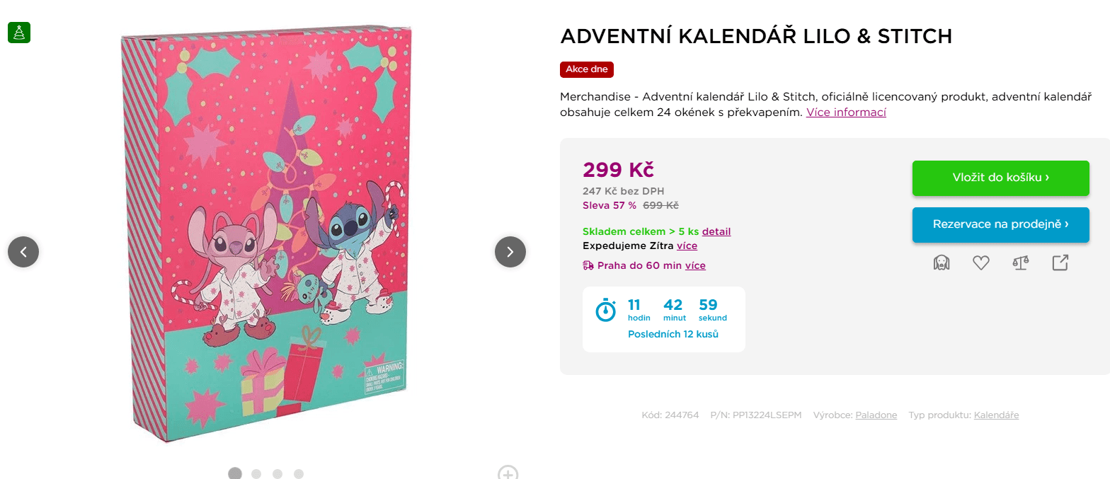 Adventní kalendář Lilo a Stitch 24 dní