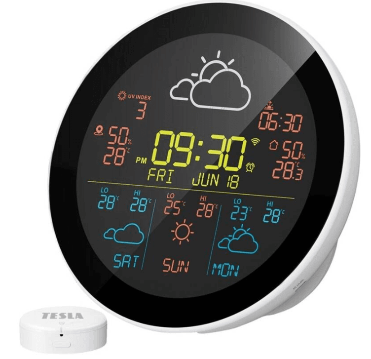 Meteostanice Tesla, předpověď, budík, 5,9"
