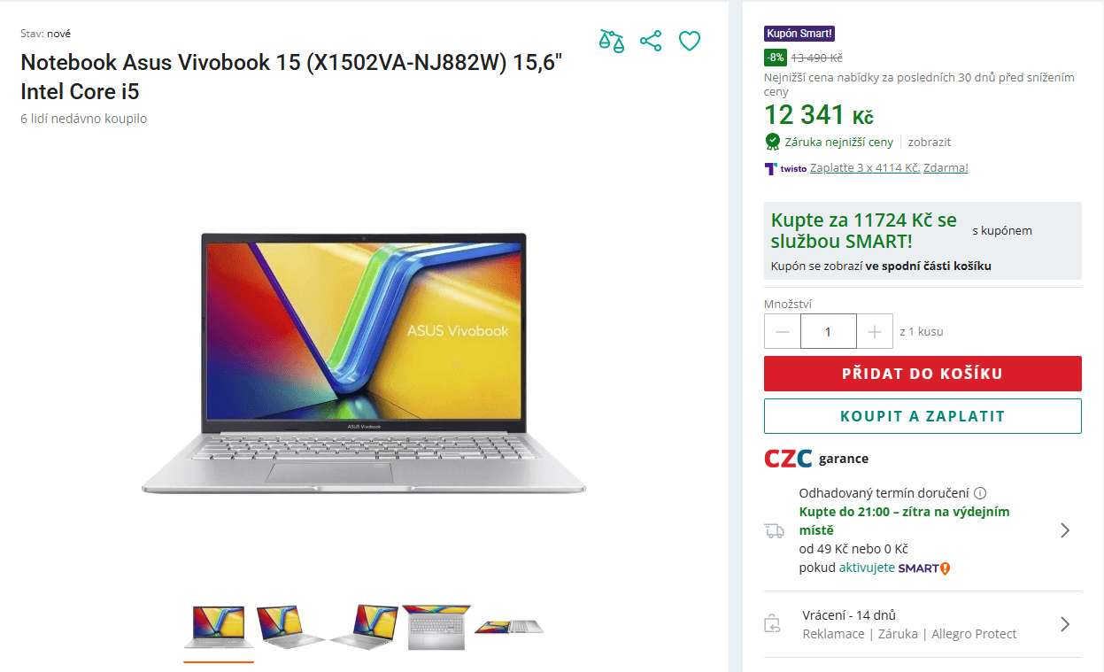 Asus i5 4,6GHz, 16/1000GB, 15,6"