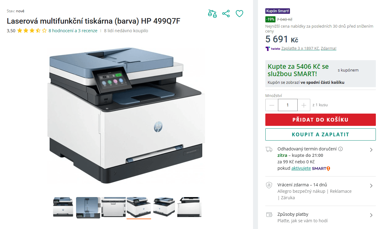 Multifunkce laser, barva, HP LaserJet Pro