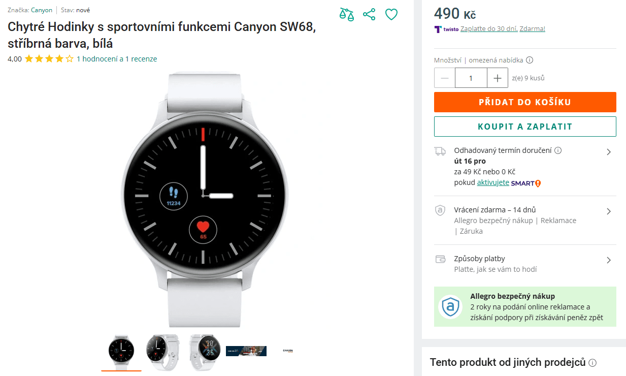 Chytré hodinky Canyon 