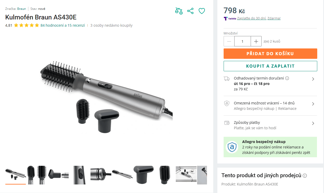 Kulmofén Braun, ionizace