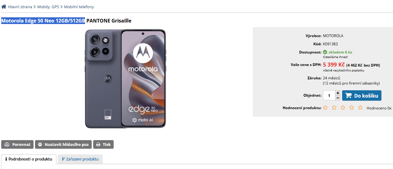 Motorola 8x 2,63GHz, 12/512GB, 6,36", NFC