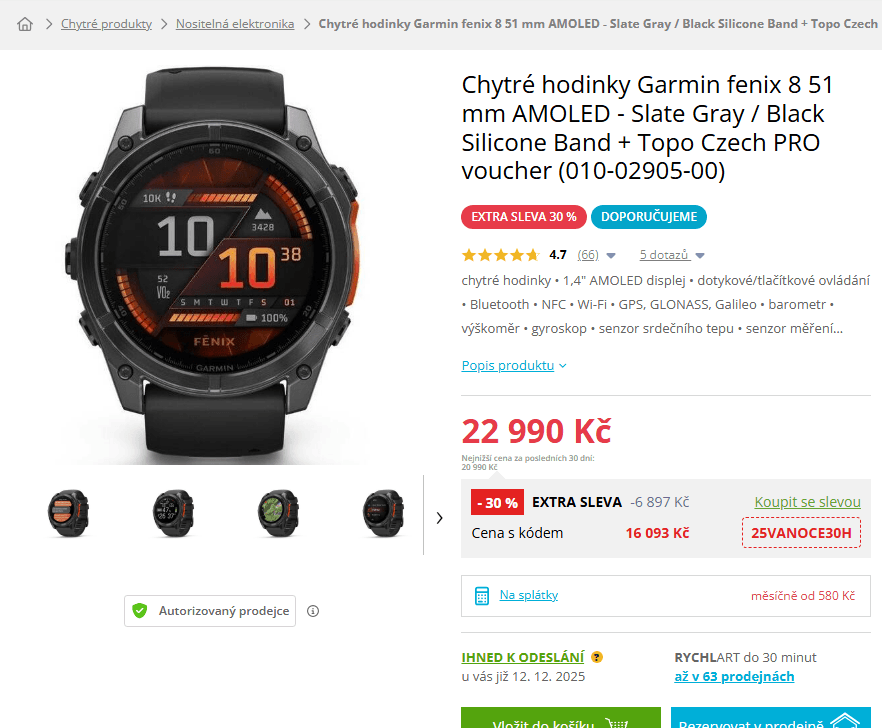 Chytré hodinky Garmin fenix 8 51 mm