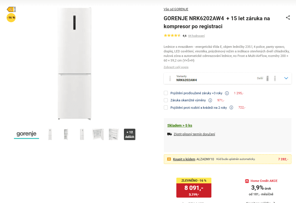 Lednice Gorenje, TNF, MultiFlow, 200 cm