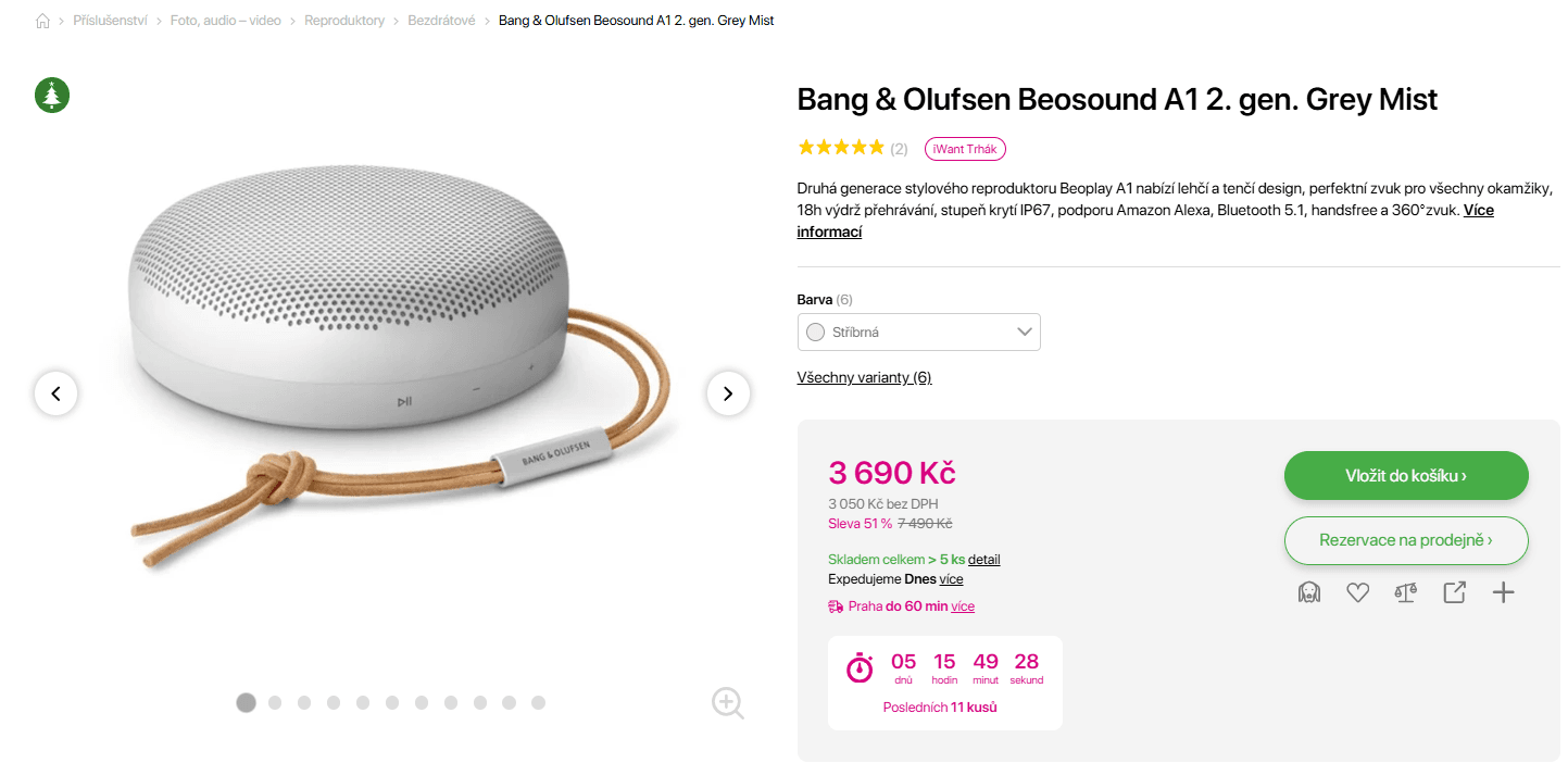 BT repro Bang&Olufsen Beosound A1, 60W