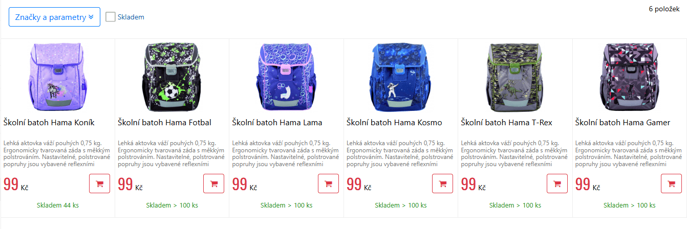 Školní batohy Hama - různé