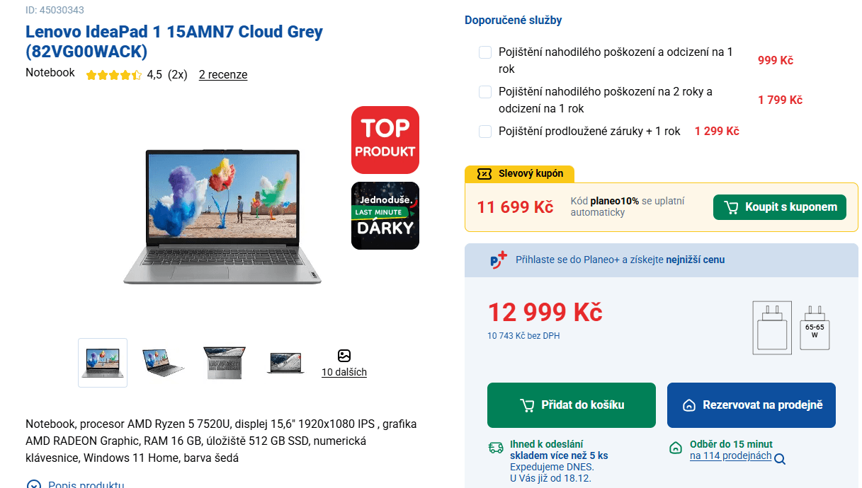 Lenovo i5 4,3GHz, 16/512 GB, 15,6"