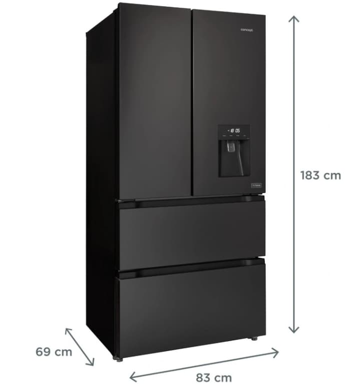 Americká lednice Concept, voda, 183cm