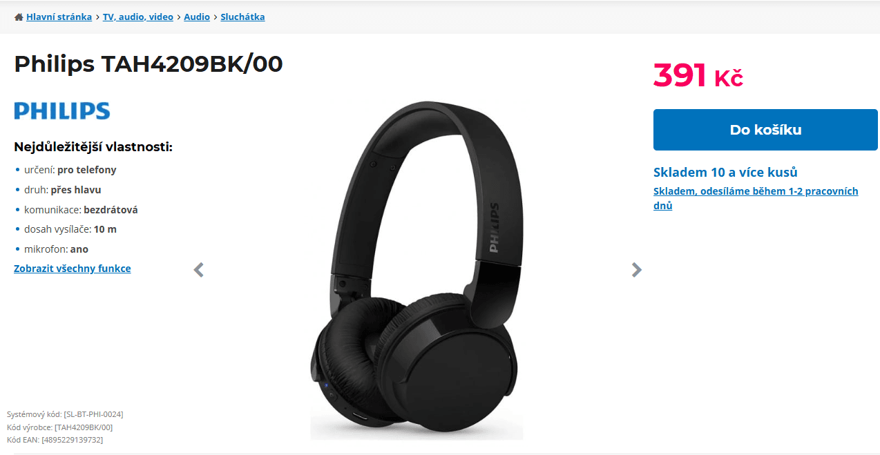 BT sluchátka Philips