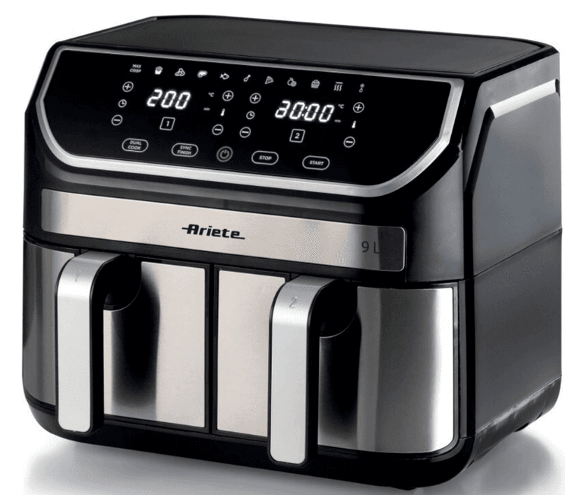Duální horkovzdušná fritéza Ariete, 2x 4,5 l., 11 prg