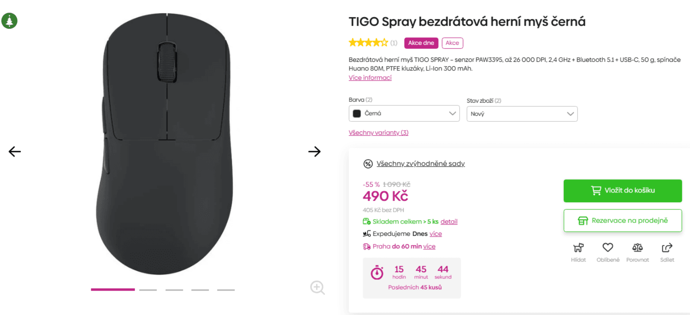 Herní BT myš TIGO Spray