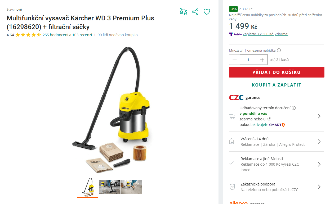Multifunkční vysavač Kärcher WD 3 Premium Plus