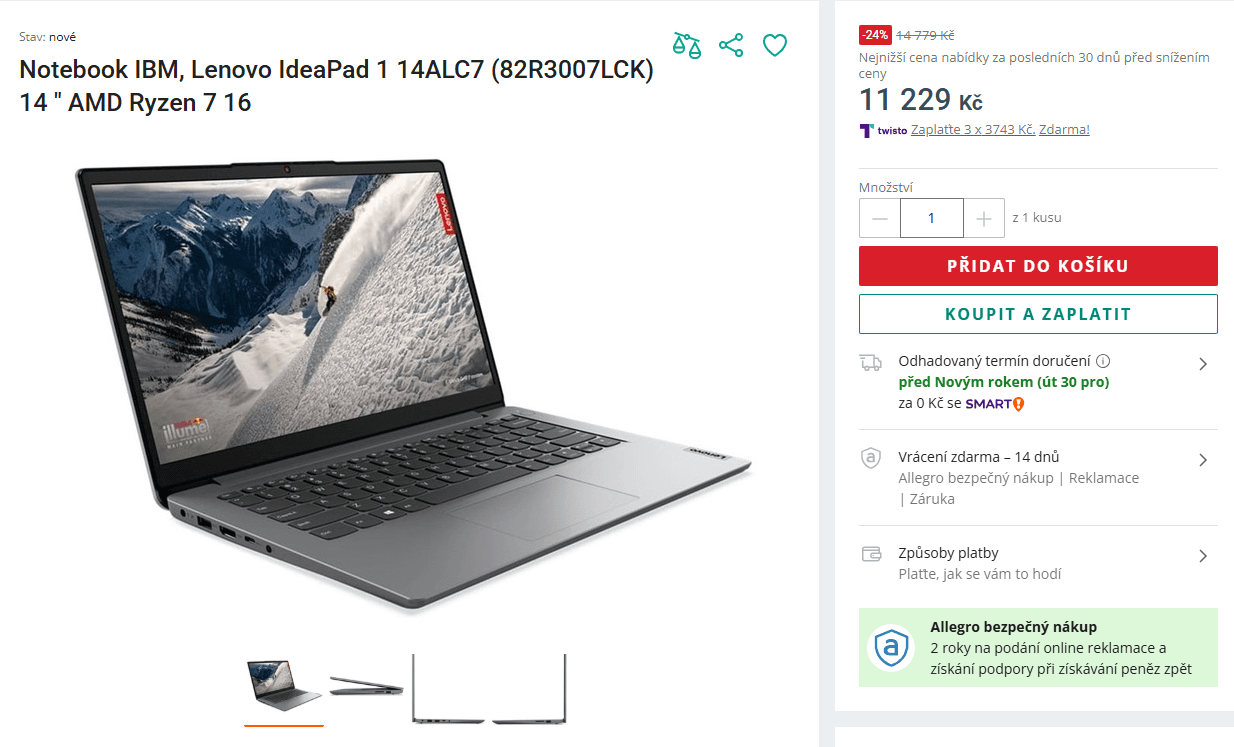 Lenovo 4,3GHz, 16GB RAM, 1,4kg, 14"