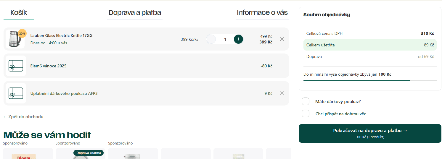 Rychlovarná konvice Lauben Glass 1,7 l