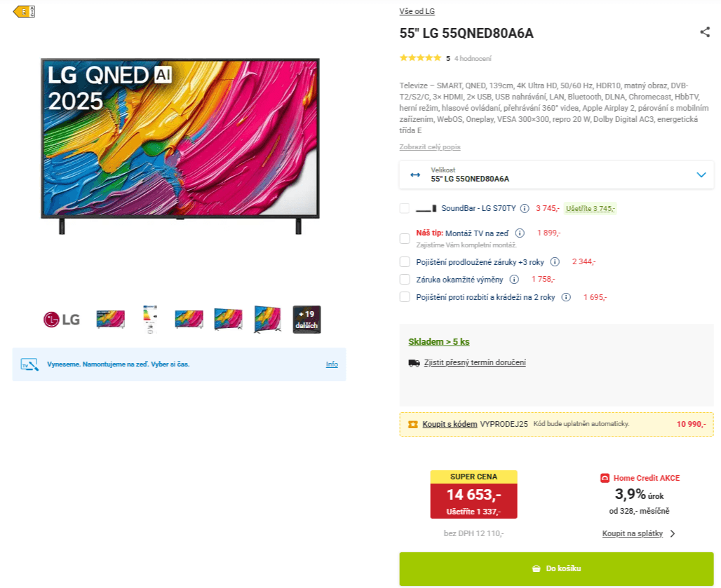 4K QNED Smart TV, 139cm, LG